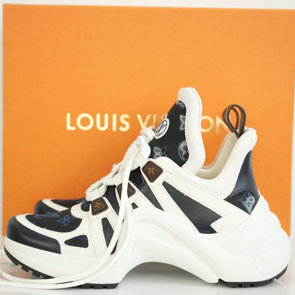 Louis Vuitton Archlight Trainer Navy Blue and White Sneakers with box and dust b
